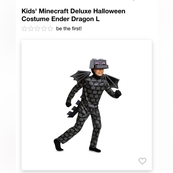 Other - Minecraft ender dragon costume size small 4-6.